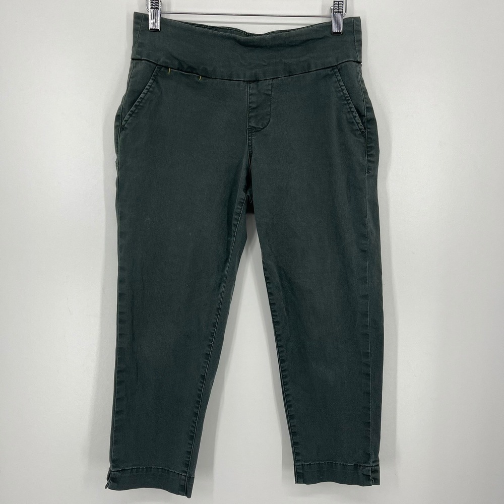 Jag Jeans Womens Slim Fit Pull On Pants Olive Green Elastic Waist Size 4